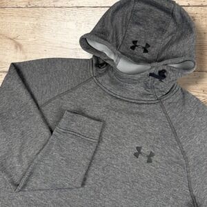 UNDER ARMOUR ColdGear Gray Fitted Hoodie Sweatshirt Womens M‎ Athletic